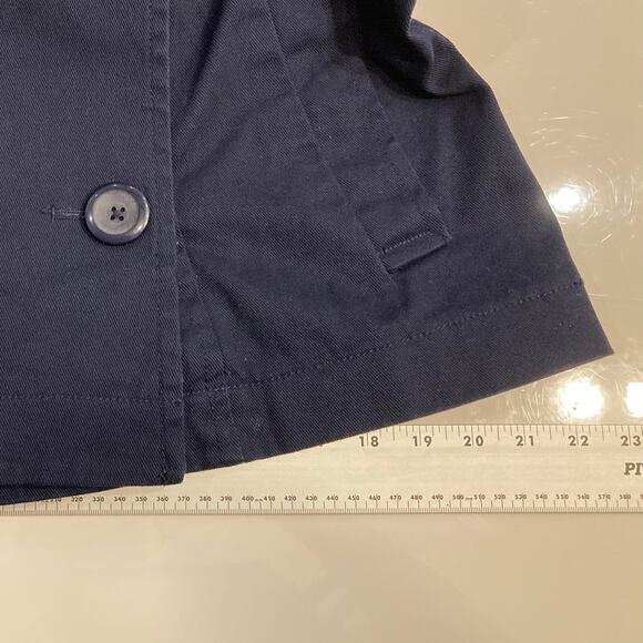 NWOT H&M Jacket 16 Navy Collar Double Breasted Buttons Cotton Elastane - Picture 16 of 16